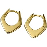 Simple V Shaped Arrow Huggie Earrings in Sterling Silver with Gold Finish