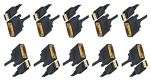 10 pack, 6 Feet DisplayPort Male to DVI Cable Male, CNE461699