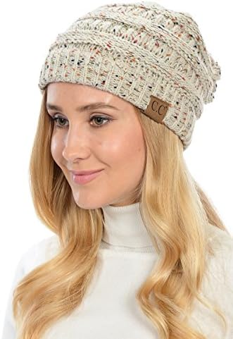 USA Trendy Warm Chunky Soft Stretch Cable Knit Slouchy Beanie