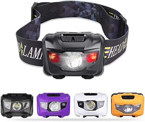 STCT 5-pack Waterproof Headlamps, CREE LED Flashlight Headlamps with Red Light for Running, Dog Walking, Camping, Hiking, Fishing, Cycling, Night Reading and DIY Works