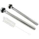 Coolzoom Beer Chill Sticks - Stainless Steel Wine Chillers - Beer and Beverage Coolers With A Tube Brush, Set of 2, Silver