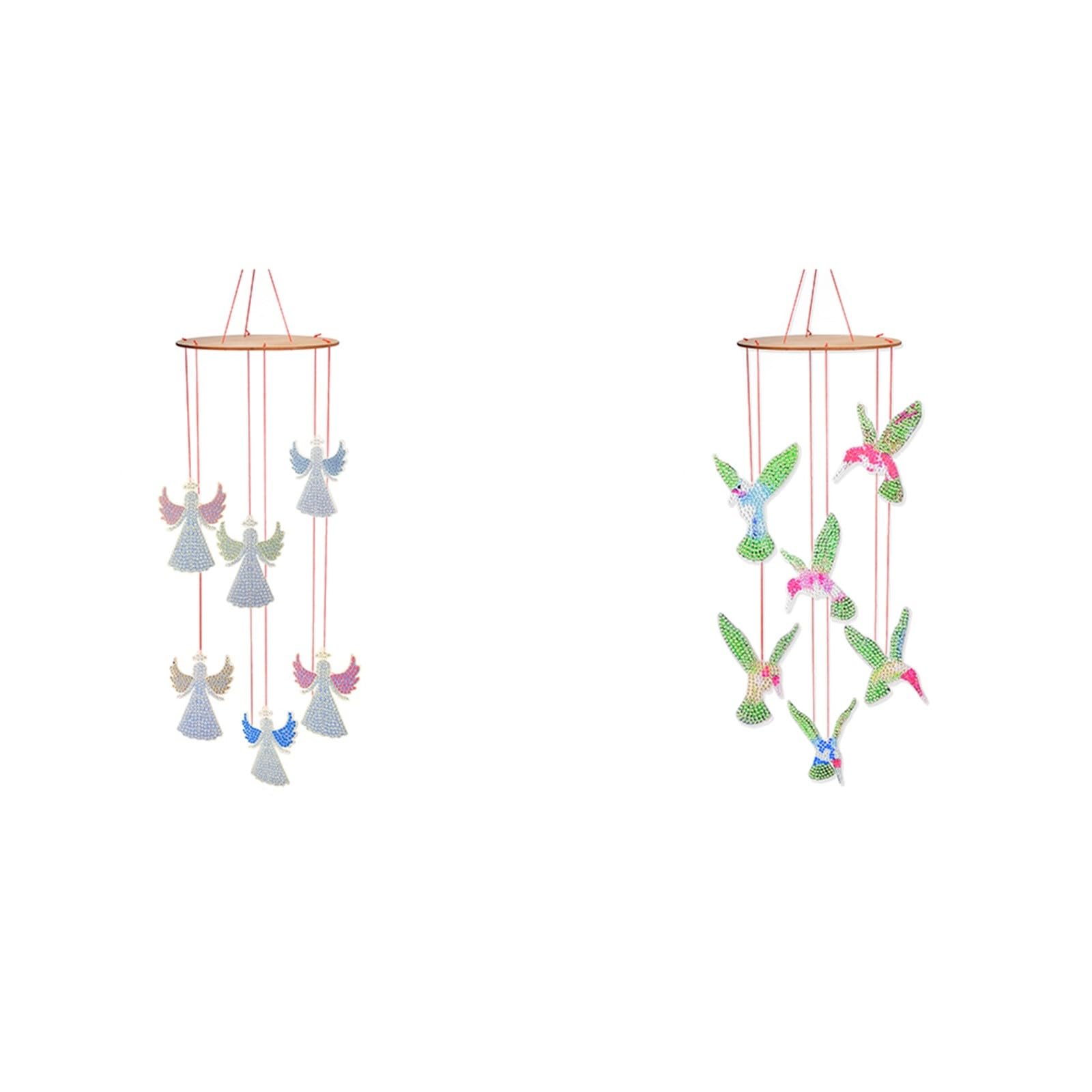 Lebartm 2Pcs DIY Diamond Painting Luminous Pendant Ornament Diamond Art Easter Handmade Hanging Pendant Home Decoration Wind Chime Ornament Double Sided Spot Drill