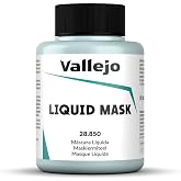 Vallejo - Liquid Mask, Effect Medium for Acrylic Painting, 2.87 Fl. Oz. | 85 ml, mask off areas of work, fluid application of acrylic color, aribrush techniques colorless and latex based