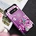 LONTECT for Galaxy S10 Plus Case Shockproof 3 in 1 Heavy Duty Hybrid Sturdy High Impact Protective Cover Case for Samsung Galaxy S10+ Plus 6.4 inch,Purple Flower/Black