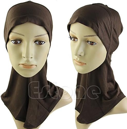 Chunshop Hijab Under Scarf Cap Hat Bone Bonnet Islamic Head Wear Band Neck Chest Cover (Coffee)