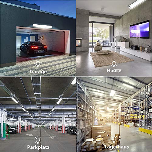 TONFFI LED Feuchtraumleuchte Wannenleuchte 60W 150CM für Garage Lager Feuchtraum Garten, LED Werkstattlampe… – Bild 3