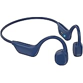 Bone Conduction Headphones, Wireless Bluetooth 5.3 Open-Ear Headphones with Mic, 10H Playtime Workout Headphones, Waterproof Sport Earphones Headset for Running, Gym, Hiking, Cycling (Deep Blue)