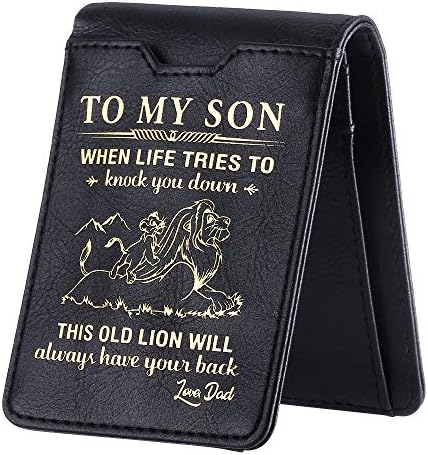 Wallet Gift For Son- Embossed Custom Men Best Anniversary Birthday Gifts For Him (Black) by TERAVEX
