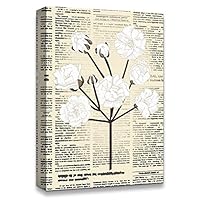 Canvas Wall Art Flower On The Newspaper Canvas Prints Home Artwork Decoration for Living Room,Bedroom - 12x18 inches