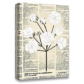 Canvas Wall Art Flower On The Newspaper Canvas Prints Home Artwork Decoration for Living Room,Bedroom - 12x18 inches