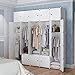 KOUSI Dresser Small Closet Wardrobe Drawer Storage for Clothes Small Wardrobe Storage for Small Spaces Clothes Storage Dresser, Capacious Customizable, White, (White, 25 Cubes -A)