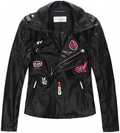 LJYH Toddler & Big Girls Faux Leather Motorcycle Moto Biker Jacket