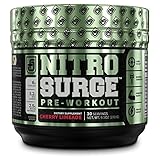 NITROSURGE Pre Workout Supplement - Endless Energy, More Strength, Sharp Focus, & Intense Pumps - Nitric Oxide Booster & Preworkout Energy Powder - 30 Serving, Cherry Limeaide ( 8.5 oz)