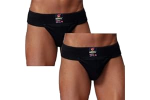 WMX Gym Cotton Supporter Back Covered with Cup Pocket Athletic Fit Brief Multi Sport Underwear Pack 2