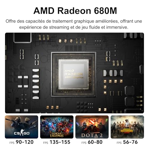GEEKOM A6 Mini PC with AMD Ryzen 7 6800H, Radeon 680M, 1TB PCIe 4.0 SSD, Aluminium Case, 16GB DDR5 RAM (Scalable), SD Drive, Windows 11 Pro, USB-C, 4 8K Displays, Mini Computer for Office, Business, Business