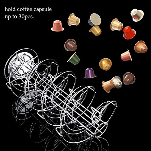 image for fosa Coffee Capsule Holder with 30pcs Pods Storage Rack, Metal Spiral 