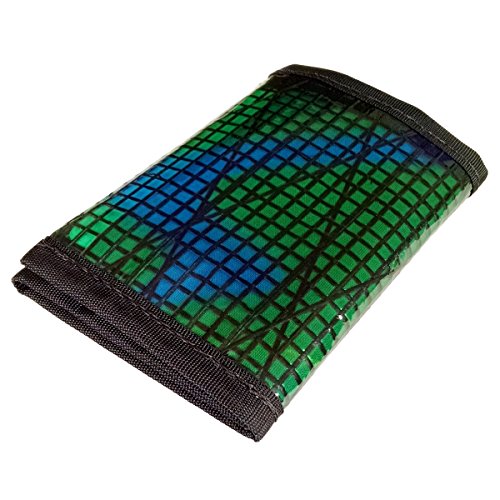 Flowfold Recycled Sailcloth Traveler Slim Front Pocket Trifold Wallet - Lightweight - Made in USA - Green