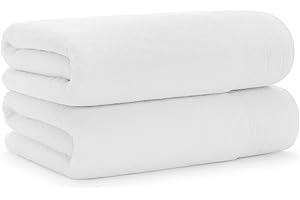 Aston & Arden Anatolia Turkish Bath Towels - (Pack of 2) 100% Ring Spun Cotton, Soft Plush Absorbent, 600 GSM Low Twist Weave, Premium Towel for Hotel, Spa, Bathroom, 30 x 60 in, Cotton White