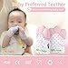 Baby Teething Mitten for Babies Self-Soothing Pain Relief and Teething Glove BPA Free Safe Food Grade Teething Mitt (Pink Color)