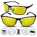 BLUPOND Night Driving Glasses for Men/Women - Semi Polarized Yellow Tint HD Vision Anti Glare Lens - Unbreakable Metal Frame - Rally