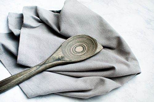 Exotic Pakka Wood 12-inch Stirring Spoon Set with Standard Spoon, Slotted Spoon, Corner Spoon, and Straight-Edge Spatula - Versatile with Durable Lightweight Material - By Crate Collective (Beechnut)