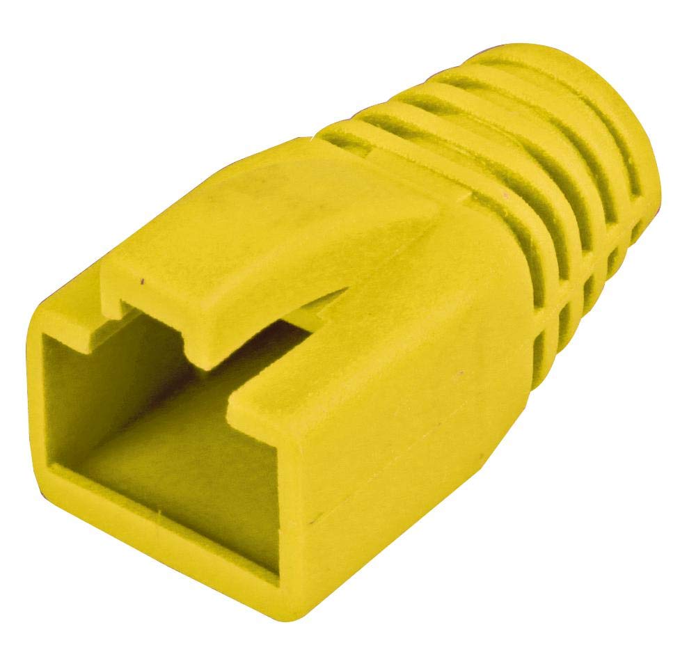 PRO SIGNAL Yellow RJ45 Strain Relief Boots – Pack of 5, Fits Standard Modular Connectors – PELR0210 — image 1