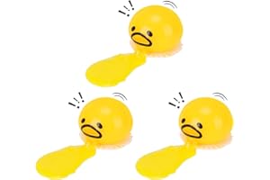 FAUKAIT 3pcs Slime Stress Egg Balls, Tiktok Vomiting Egg Stress Ball, Puking Egg, Vomiting & Sucking Lazy Egg Yolk, Novelty Stress Relief Squeeze Toys Funny Prank Toy Fidget Gifts