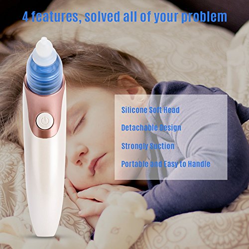 Professional Baby Nasal Aspirator, 3 Speed ​​Setting Electric Nose Cleaner Baby Nasal Mucus Running Sucker Snot Sucker Nostril Clean with 4 Silicone Nozzles(#1) - Thumbnail 6