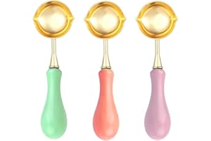 YOLAKIS Wax Seal Stamp Spoon, 3pcs Dual Pointed Mouth Design Wax Seal Spoon for Wax Seal Stamp DIY Wax Stamp Maker (Mix Color Handle)