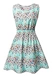 Womens Floral Pattern Mini Dress Floral Acid Blue Small