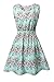 Womens Floral Pattern Mini Dress Floral Acid Blue Small