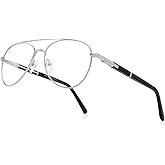 RB.Pilot Classic Aviator Reading Glasses for Men Women Light Blocking Computer Readers Spring Hinge Metal Frame Acetate Legs
