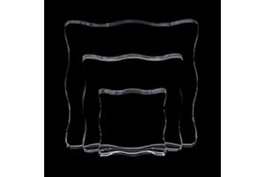 Qimoo 3-Piece Clear Acrylic Stamp Blocks - Wavy Blocks with Grid Lines for Scrapbooking Crafts