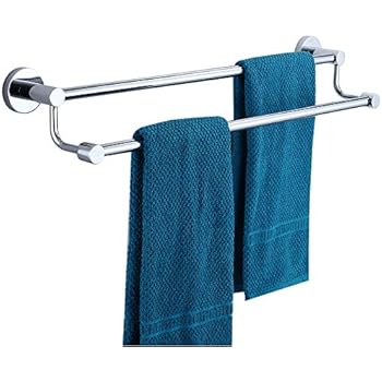 ENJYHZQY Barthroom Towel Bar Towel Holder Stainless Steel, Polished Chrome (Double Bar 16inch)