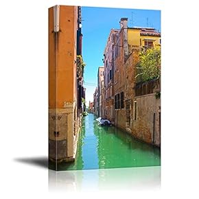 Canvas Prints Wall Art - Beautiful Scenery Alley in Venice, Italy | Modern Wall Decor/Home Decoration Stretched Gallery Canvas Wrap Giclee Print & Ready to Hang - 18" x 12"