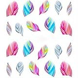 CJESLNA Colorful Beauty Leopard Water Transfer Stickers Nail Art Tips Feather Decals