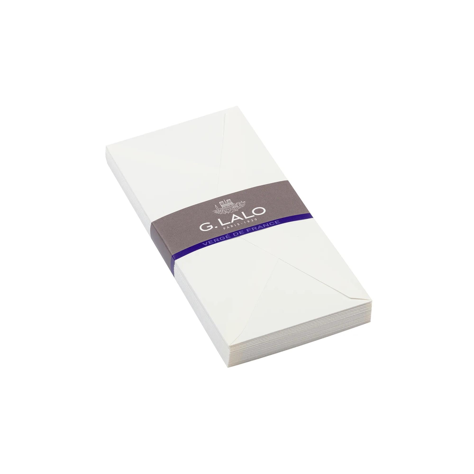 Lalo 22700L - Verge De France Pack of 25 gummed Lined envelopes. Size: DL 11x22 cm, Laid Paper from France, White Lined, Correspondence Paper Made in France โ image 1