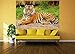 Poster – Majestic Tiger – Picture Decoration Panthera Tigris Jungle Predator Wildcat Wild Big Cat Animal Rainforest Bali India Image Photo Decor Wall Mural (55x39.4in - 140x100cm)