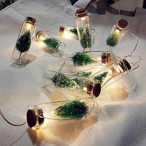 1M Battery Christmas Tree Mason Jar String Fairy Lights Glass Bottle Garland