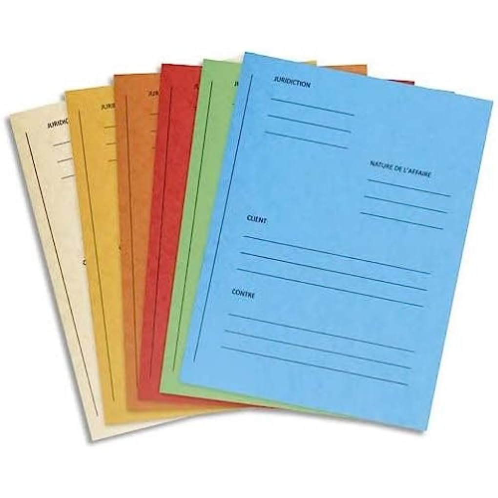 Exacompta - Ref 220118E - Nature Future Pre-Printed Square Cut Folders - 250 x 320mm in Size, Suitable for A4 Documents, 265gsm Glossy Card - Assorted Colours (Pack of 25) - French Text