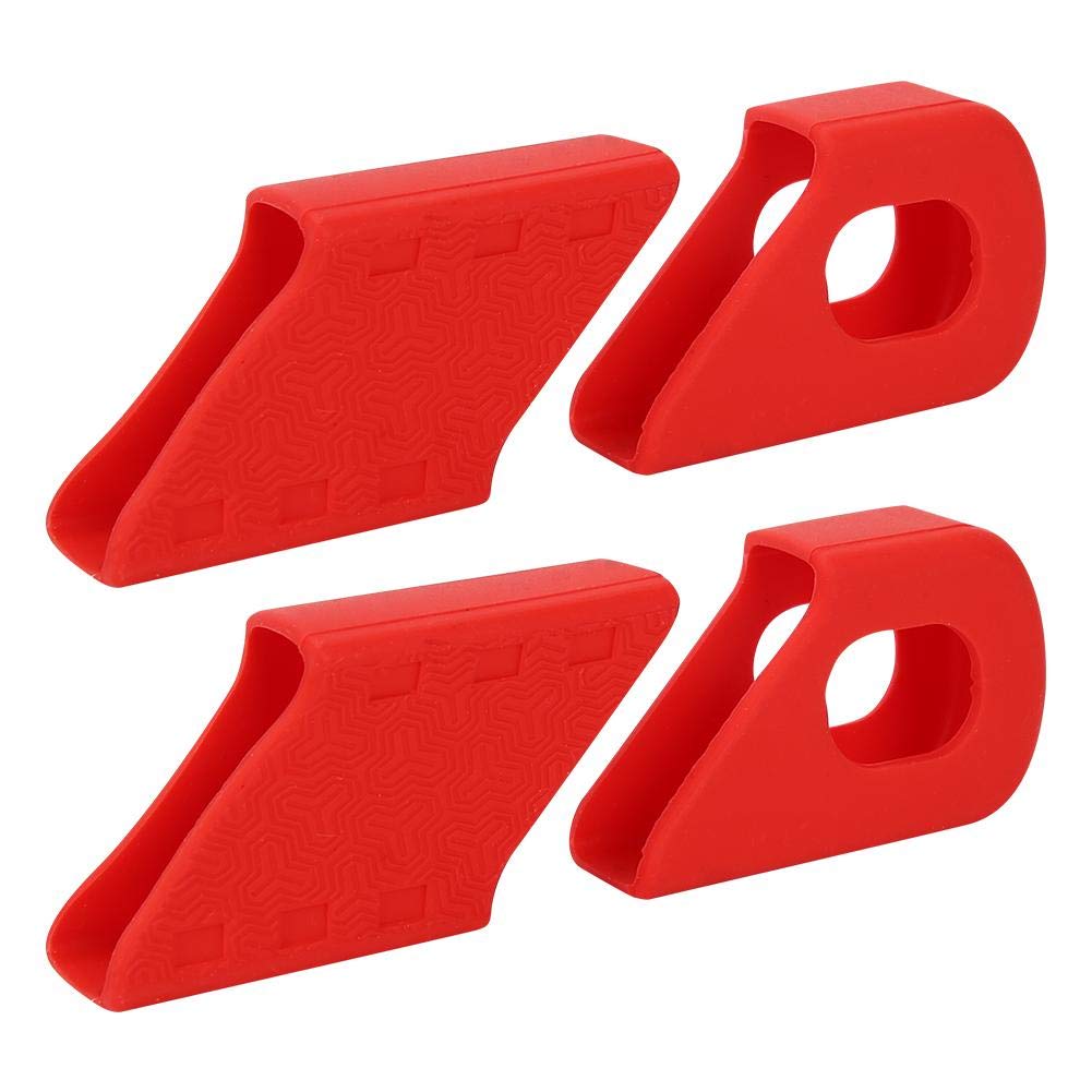 Yosoo Health Gear 4 Pcs Bicycle Crank Arm Protector, Silicone Crank Protector Mountain Bike for Preventing Scratching Road Bike (Red)