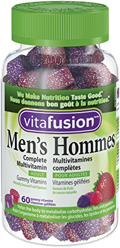 Vitafusion Men's Complete Gummy Multivitamins, Naturally Sourced Fruit Flavours, 60 Count