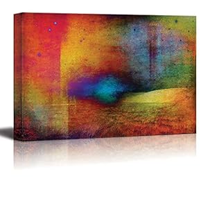 Vibrant Colors Surrounding a Blue Focus - Canvas Art Home Art - 12x18 inches