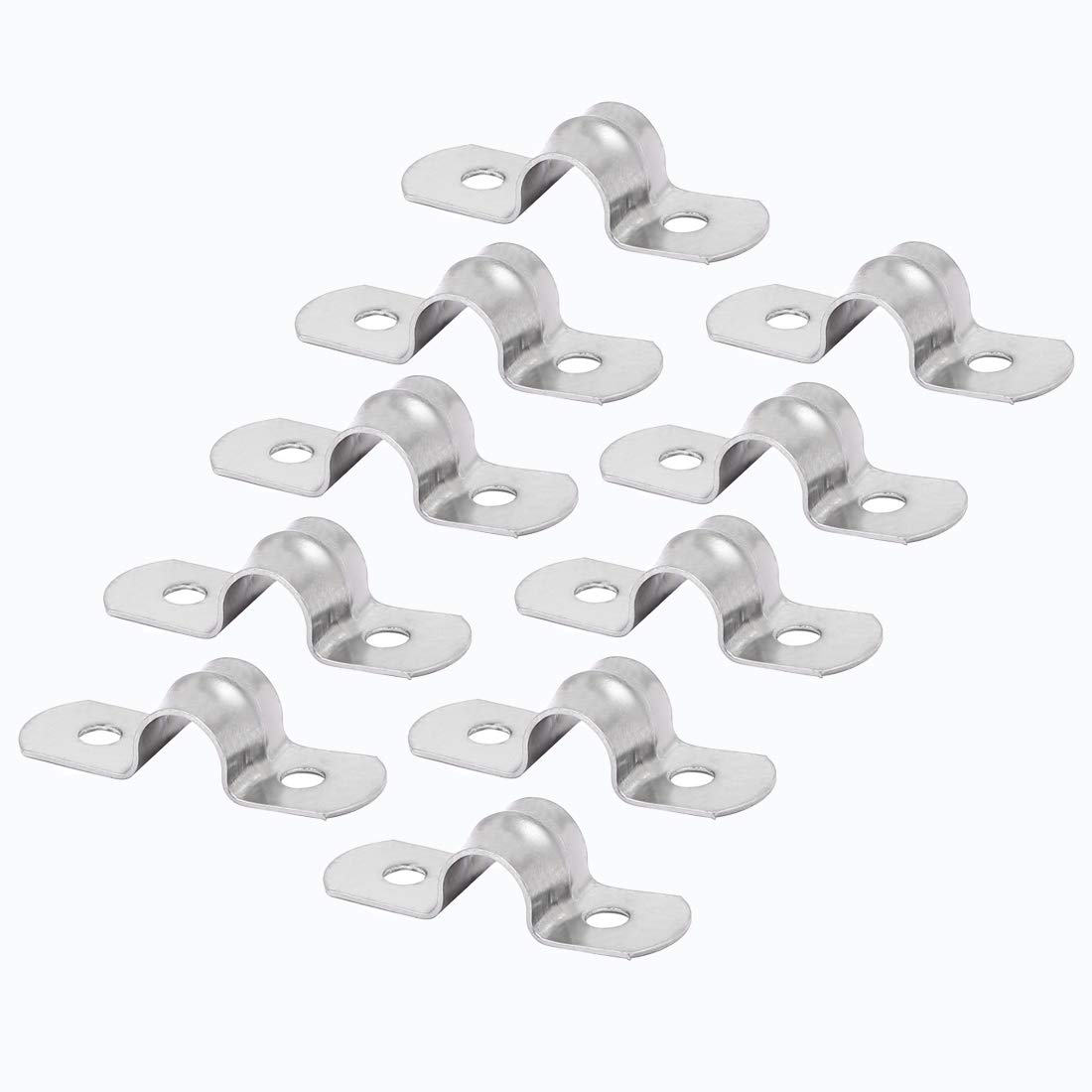 Stainless Steel Pipe Clips,Two Hole Tube Strap Tension Clips U-Tube Clamp,Pipe Clamps for Water Pipe/Gas Pipe/Steel Pipe/Support Accessories (M12)