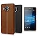 MICROSOFT / NOKIA LUMIA 950 XL Case, MicroP(TM) Pu Leather Cover Pc Hard Case Shell Compatible -Retail Packaging for MICROSOFT / NOKIA LUMIA 950 XL (Black Leather Cover)