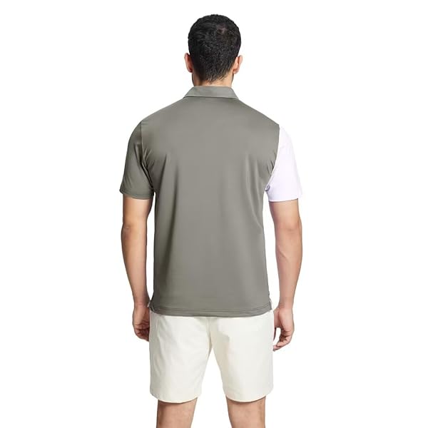 M MAELREG MENS POLO SHIRTS SHORT SLEEVE DRY FIT CASUAL COLLARED MOISTURE WICKING COLLARED GOLF POLO SHIRTS FOR MEN DARK KHAKI