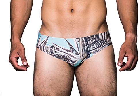 Molto Giusti Beach Underwear Man Sexy Swim Shorts Men Lycra Brief Tropical Print Bikini Lined