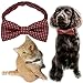 Pet Bow Tie, VICTHY Colorful Polka Dots Adorable Collar Butterfly Knot Puppy Adjustable Bow Ties for Dogs/Cats/Other Pets Wine Red