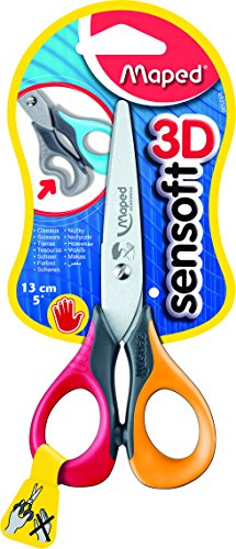Maped Sensoft Fluo School Scissors with Flexible Handles, Assorted Colors
