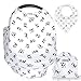 Breastfeeding Cover Nursing Scarf - Multi-Function Car Seat Canopy, Stroller Covers, Baby Shower Gift Set for Boys & Girls, Shopping Cart, FREE Infinity Baby Bandana (Panda Design)
